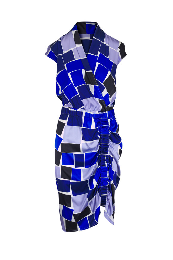 Zero + Maria Cornejo Tasmeen Blue Multicolor Midi Dress