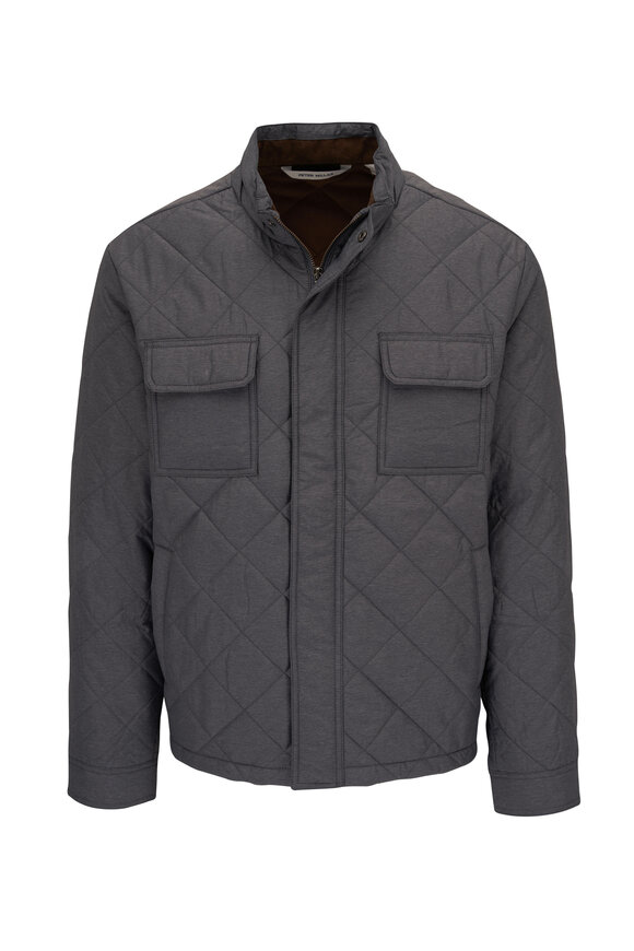 Peter Millar - Norfolk Iron Gray Quilted Bomber 