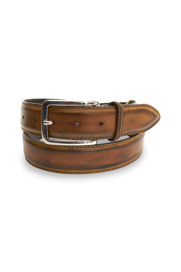 Bontoni - Giallo Bosco Light Brown Leather Belt