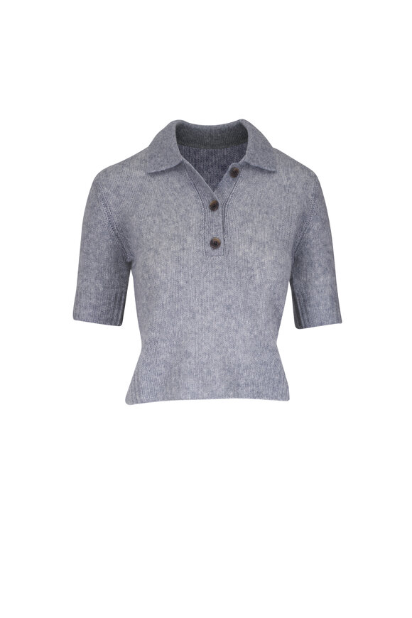 Lisa Yang Masy Cloudy Cashmere & Silk Polo Sweater