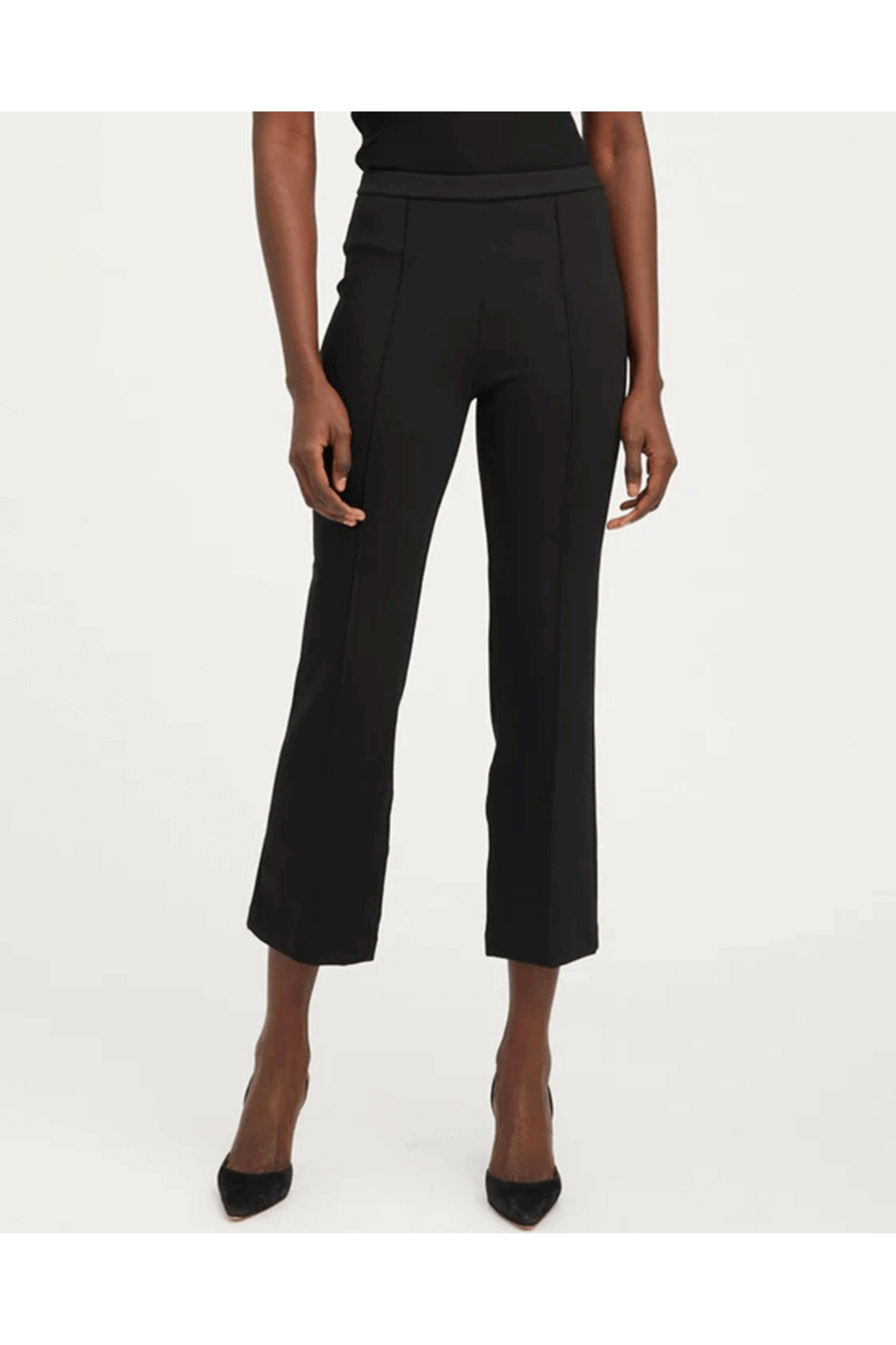 SPRWMN - Ankle Flare Pintuck Pant in Black