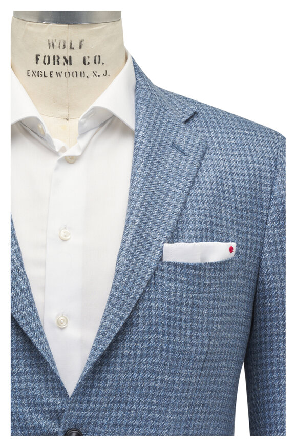 Kiton Blue Houndstooth Sportcoat