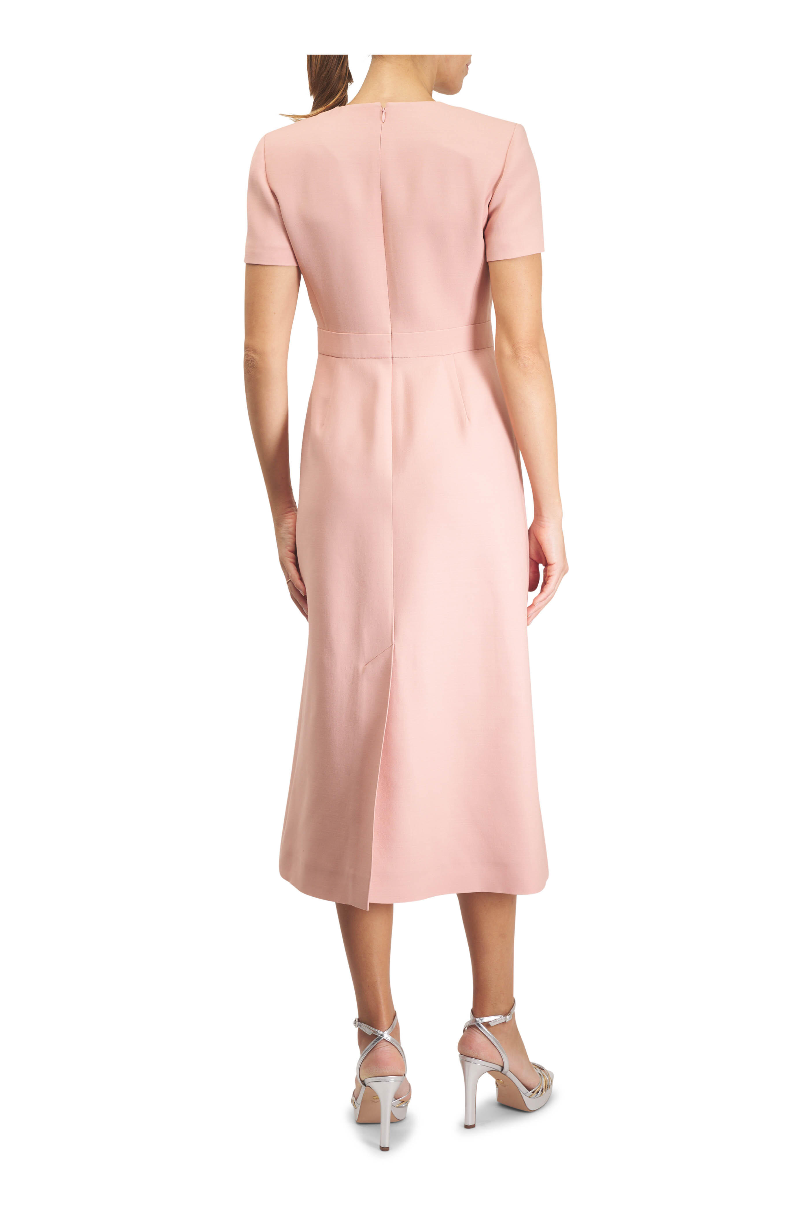 Valentino - Light Pink Crepe Couture Midi Dress