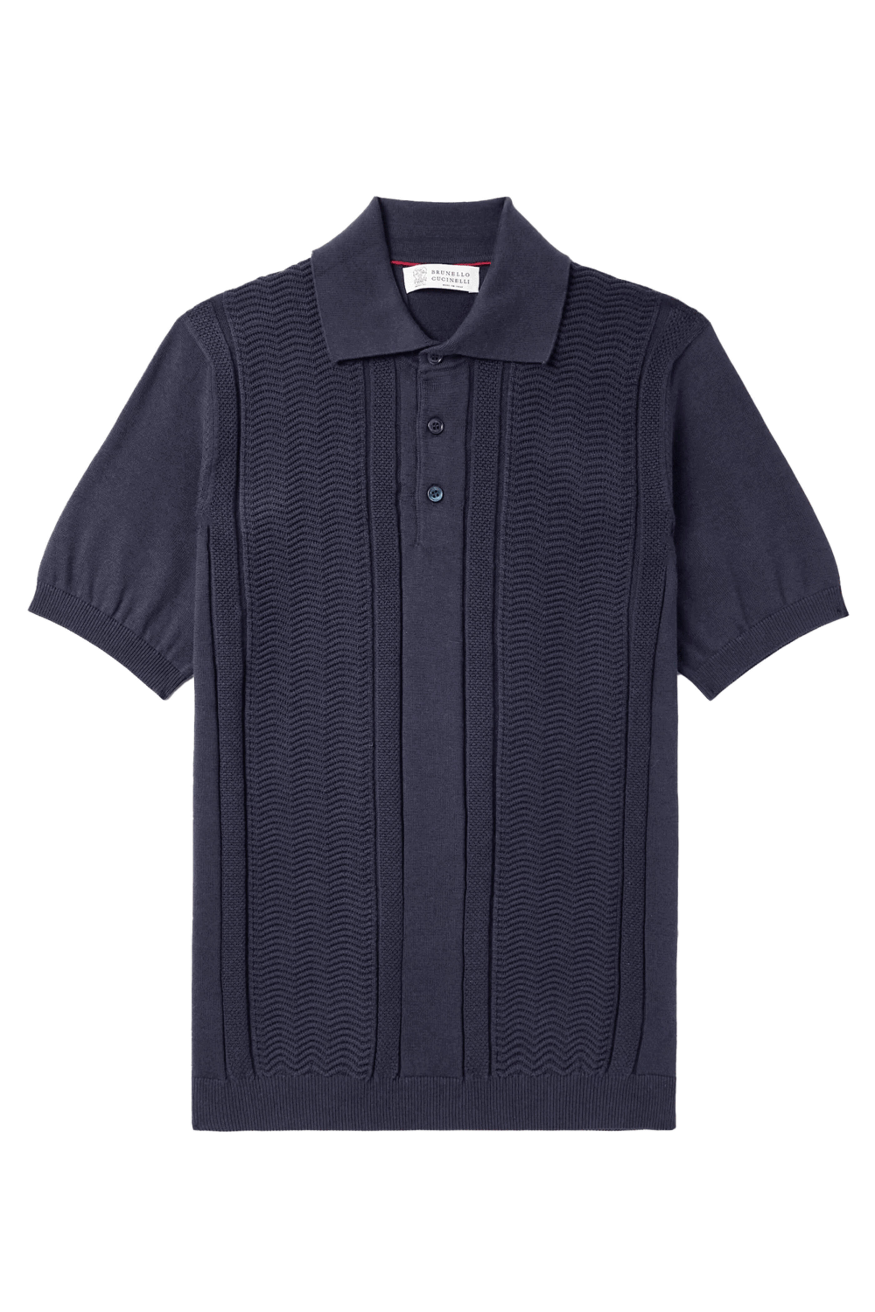 Brunello Cucinelli - Galaxy Blue Knit Polo