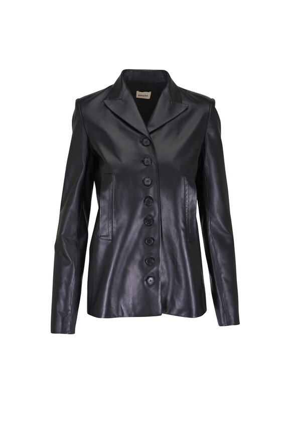 Khaite Saraphina Black Leather Jacket