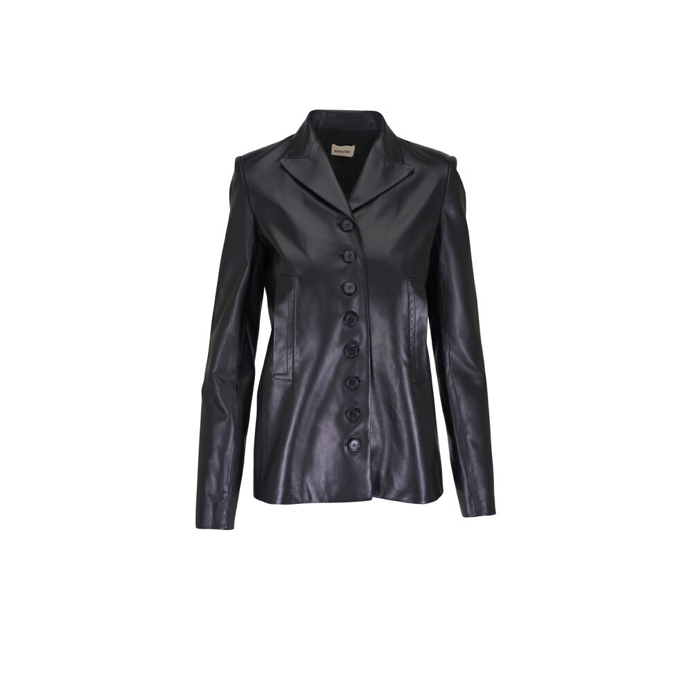 Khaite - Saraphina Black Leather Jacket | Mitchell Stores
