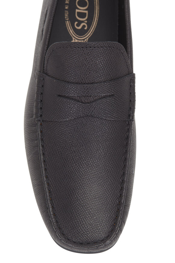 Tod's - City Gommini Black Grained Leather Penny Driver
