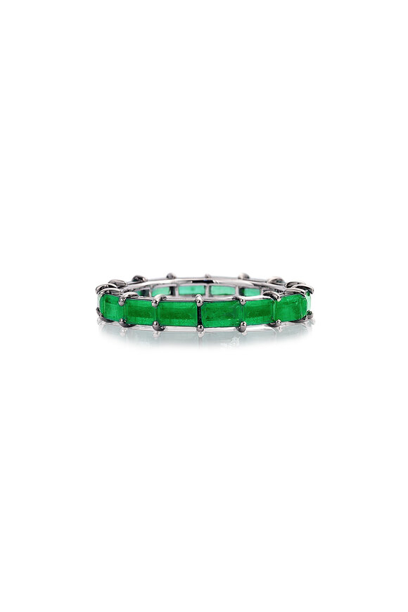 Nam Cho 18k White Gold Emerald Black Rhodium Eternity Band