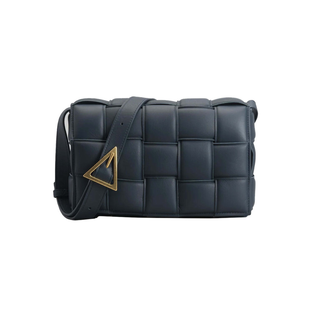 【BOTTEGA VENETA】Padded Leather Cassette Bag Deep Blue Bottega Veneta Padded Cassette Deep Blue in Lambskin Leather