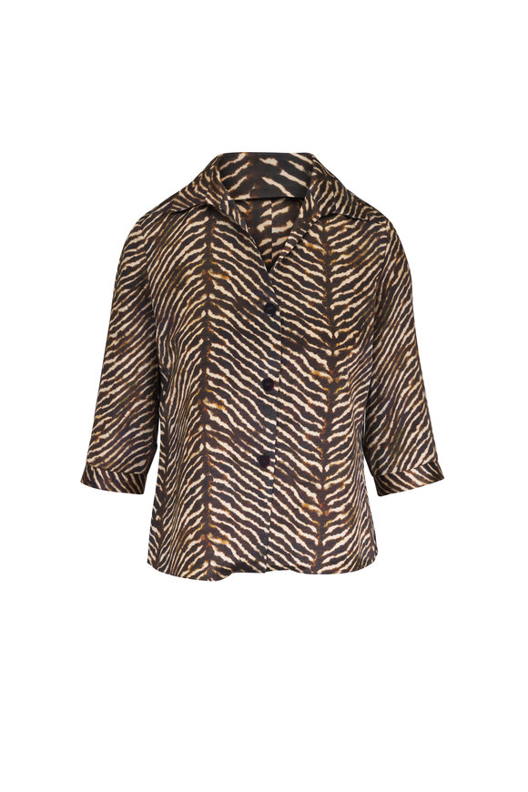 Peter Cohen Trevi Black & White Print Blouse