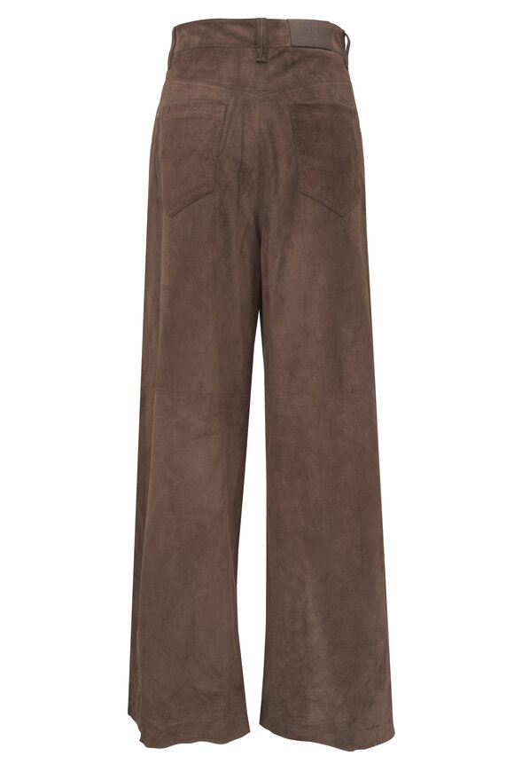 Brunello Cucinelli Rust Brown Suede Pant - view 4