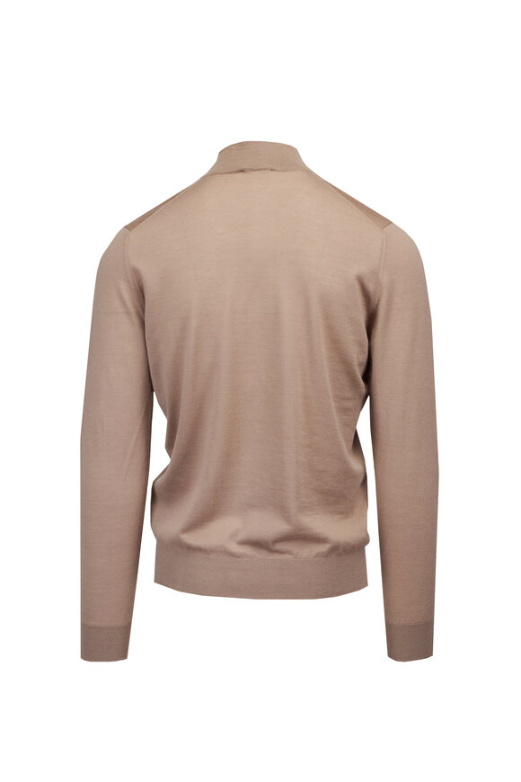 Colombo Beige Cashmere Quarter Zip Sweater - view 2