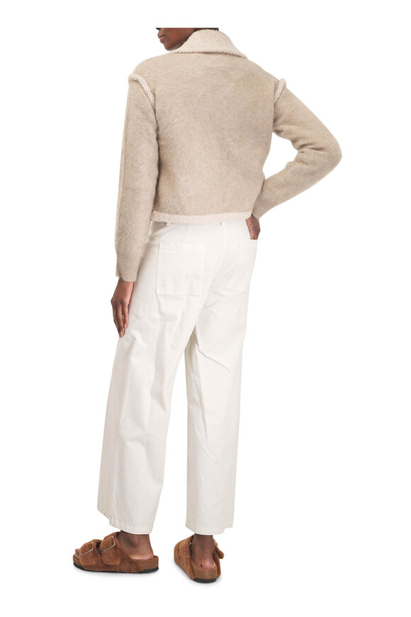 Nili Lotan Megan Stone Stretch Cotton Cropped Wide Leg Pant - view 4