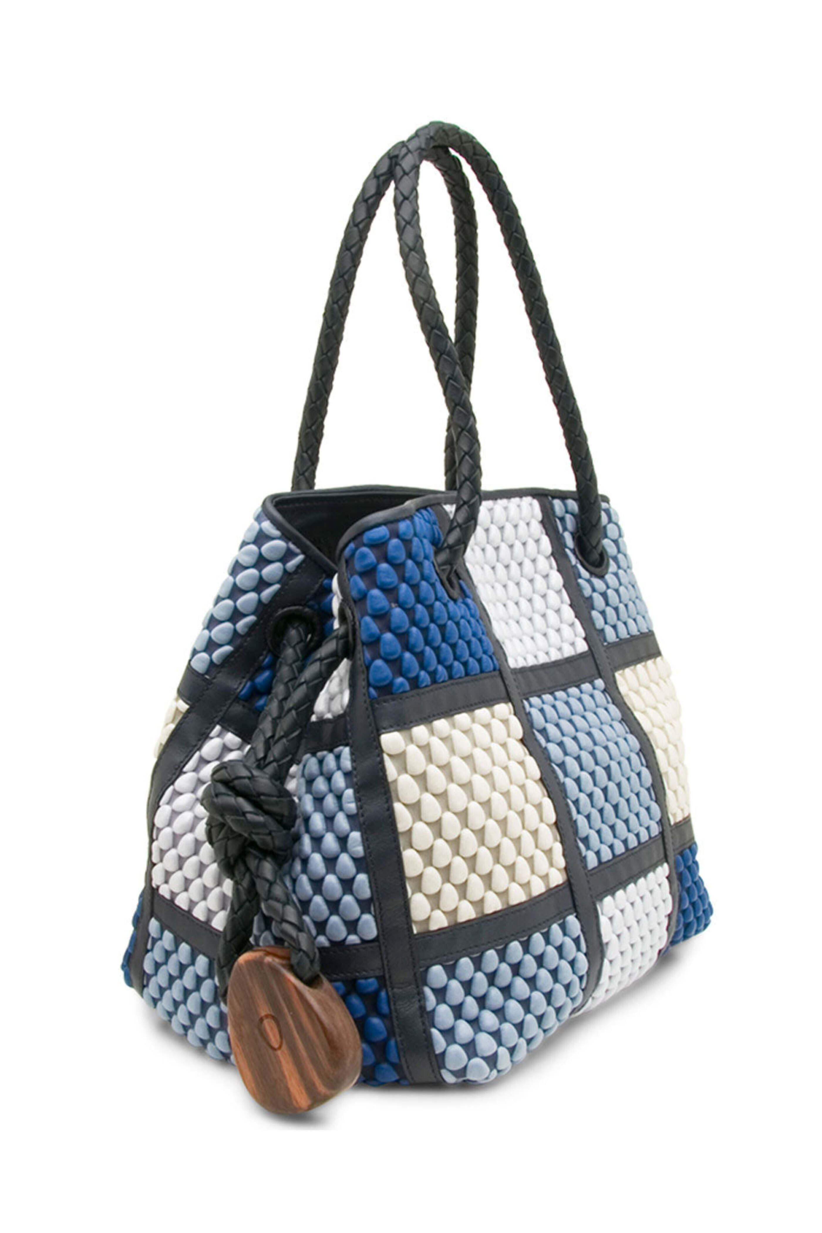 Tissa Fontaneda - Bucket Patchwork Bag in Ocean