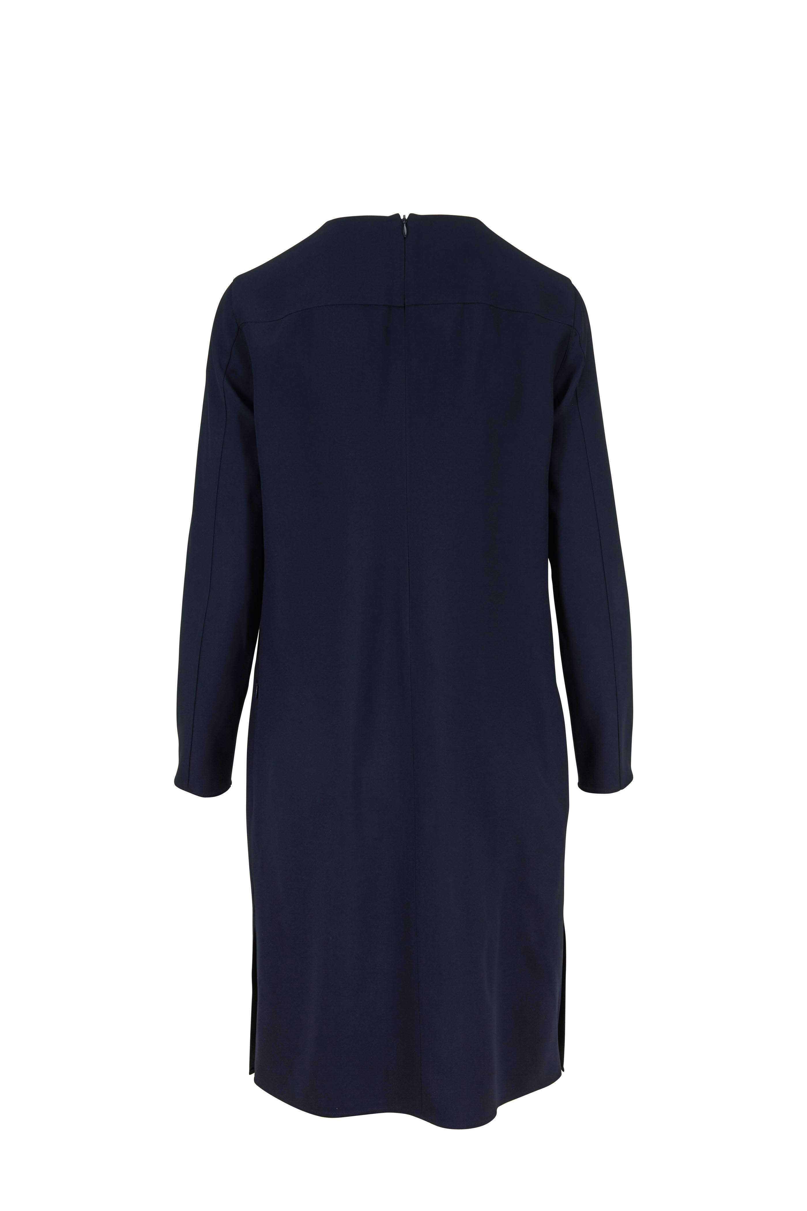 Akris Punto - Navy Blue Cut-Out Long Sleeve Dress