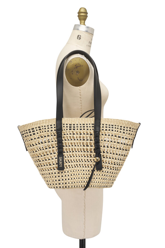 Loewe Medium Braid Basket Iraca Palm & Leather Tote - view 8