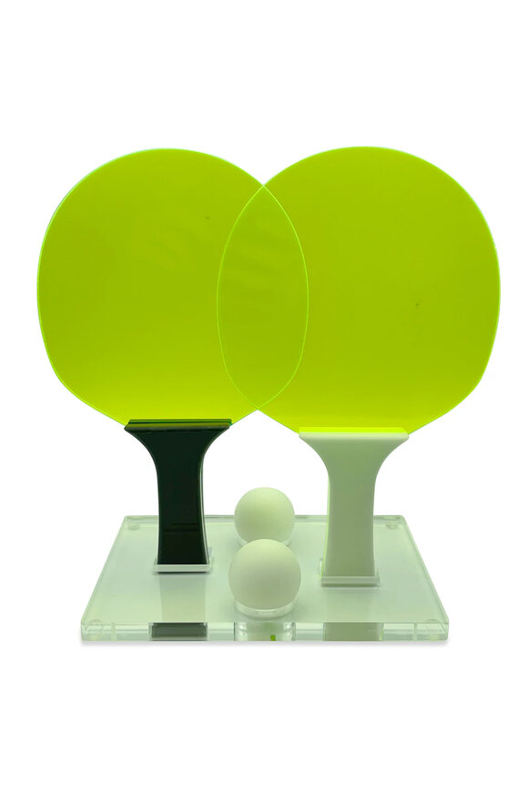 Luxe Dominoes El Neon Green Ping Pong Set