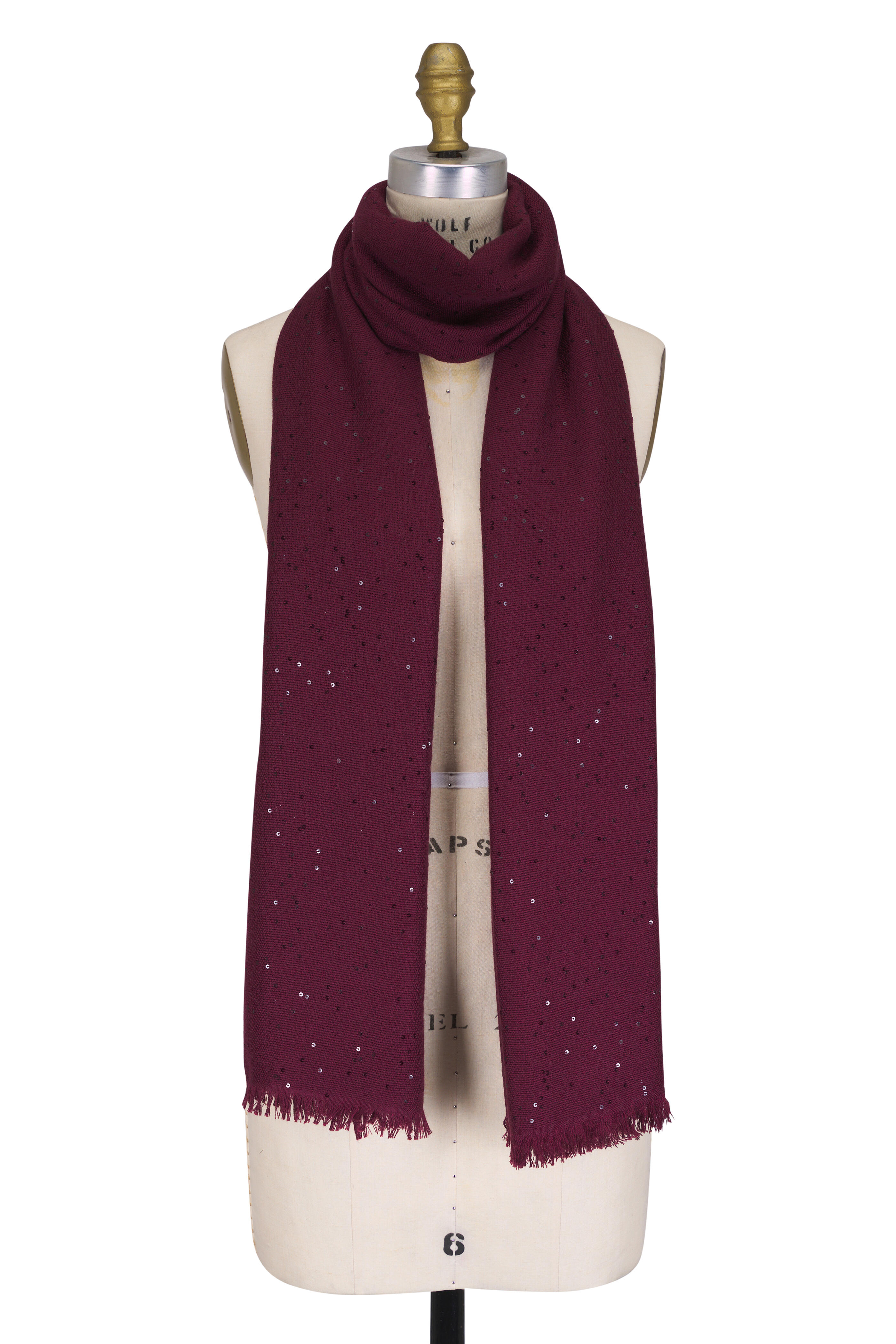 Brunello Cucinelli - Sparkling Burgundy Cashmere & Silk Scarf