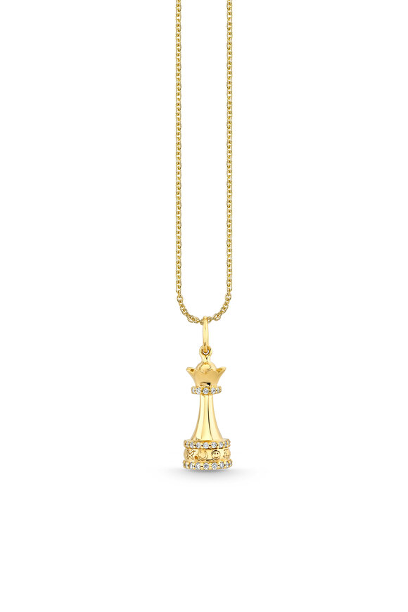 Sydney Evan Gold & Diamond Queen Chess Piece Charm - view 1