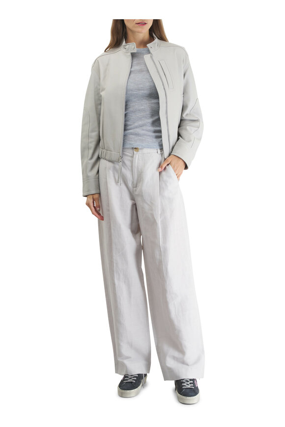 Vince - Salt Glass High-Rise Tailored Wide Leg Pant