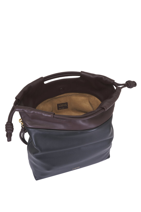 Loewe Flamenco Black & Dark Brownie Leather Tote - view 7