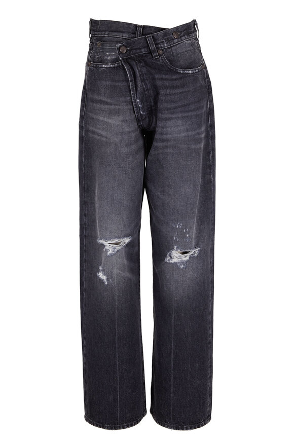 R13 - Wide Leg Crossover Everit Black Jean