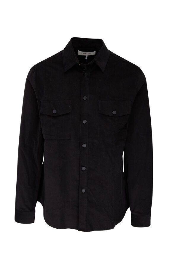 Frame - Black Corduroy Double Pocket Sport Shirt