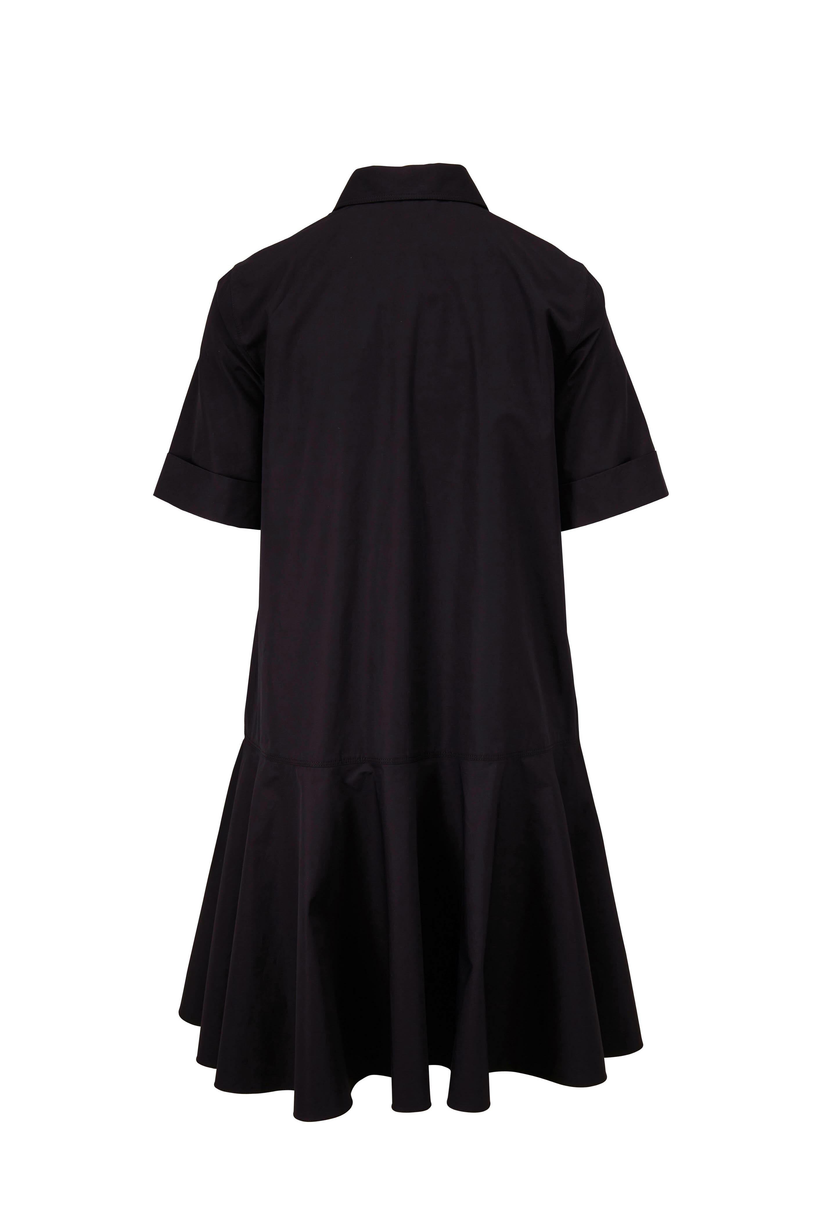 Lafayette 148 New York - Bailey Black Cotton A-Line Shirt Dress