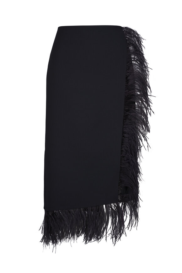 Michael Kors Collection - Dance Crushed Black Floral Lace Skirt