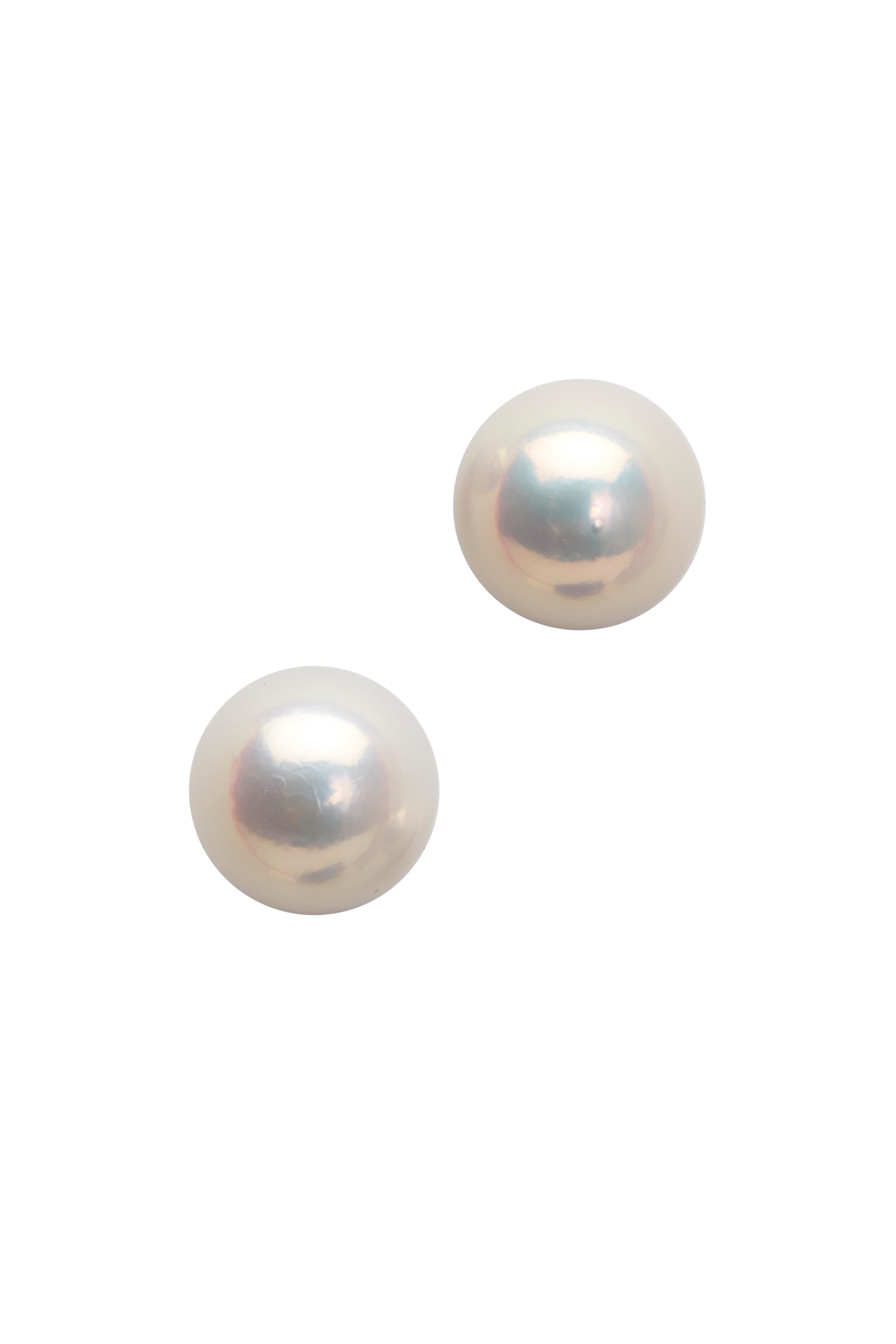 Frank Ancona - Yellow Gold Freshwater Pearl Stud Earrings