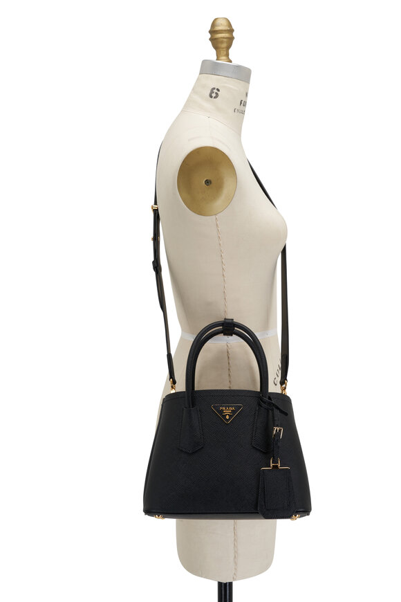 Prada - Mini Double Black Saffiano Leather Bag