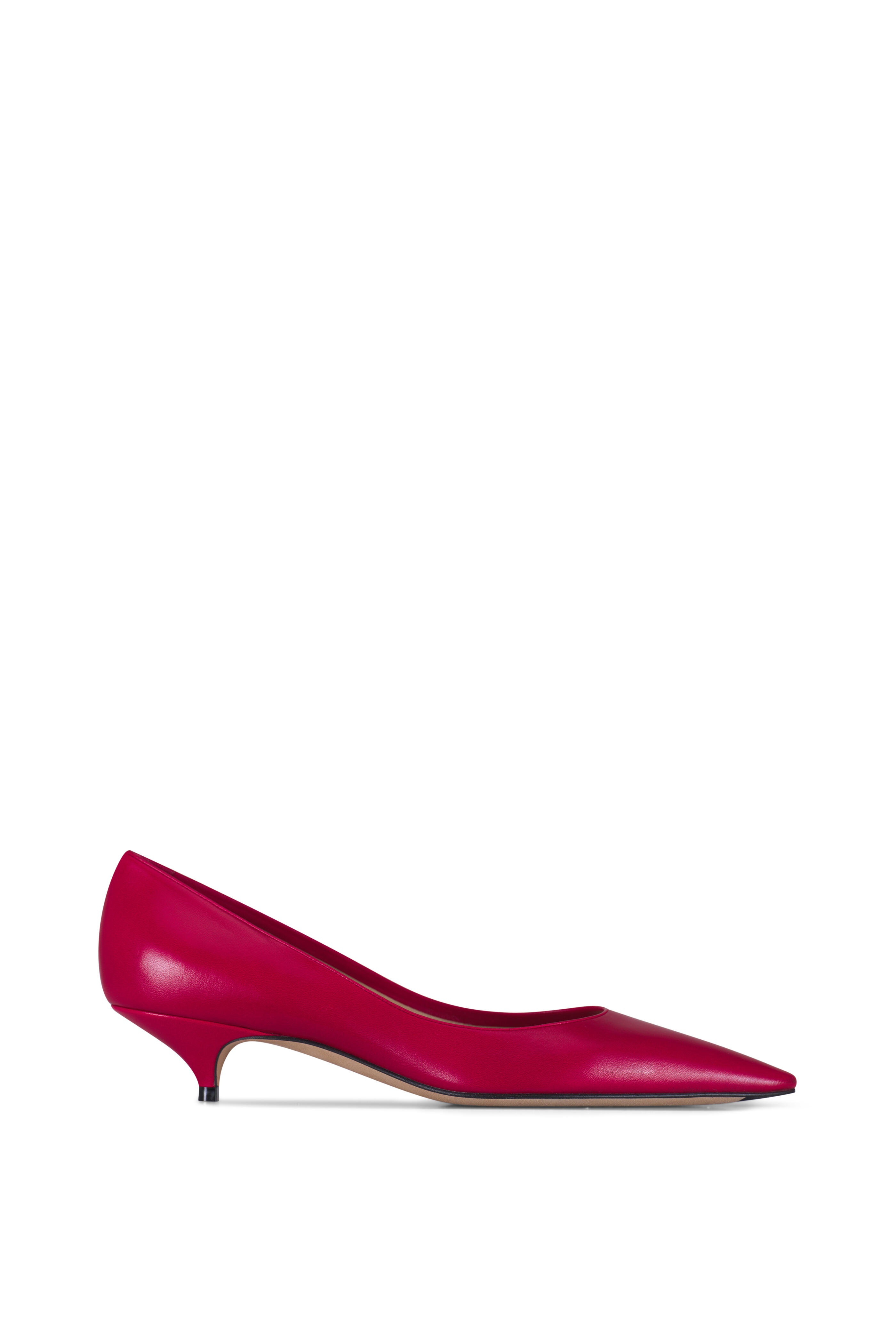 The Row - Liisa Kitten Two Lacquer Red Leather Pump