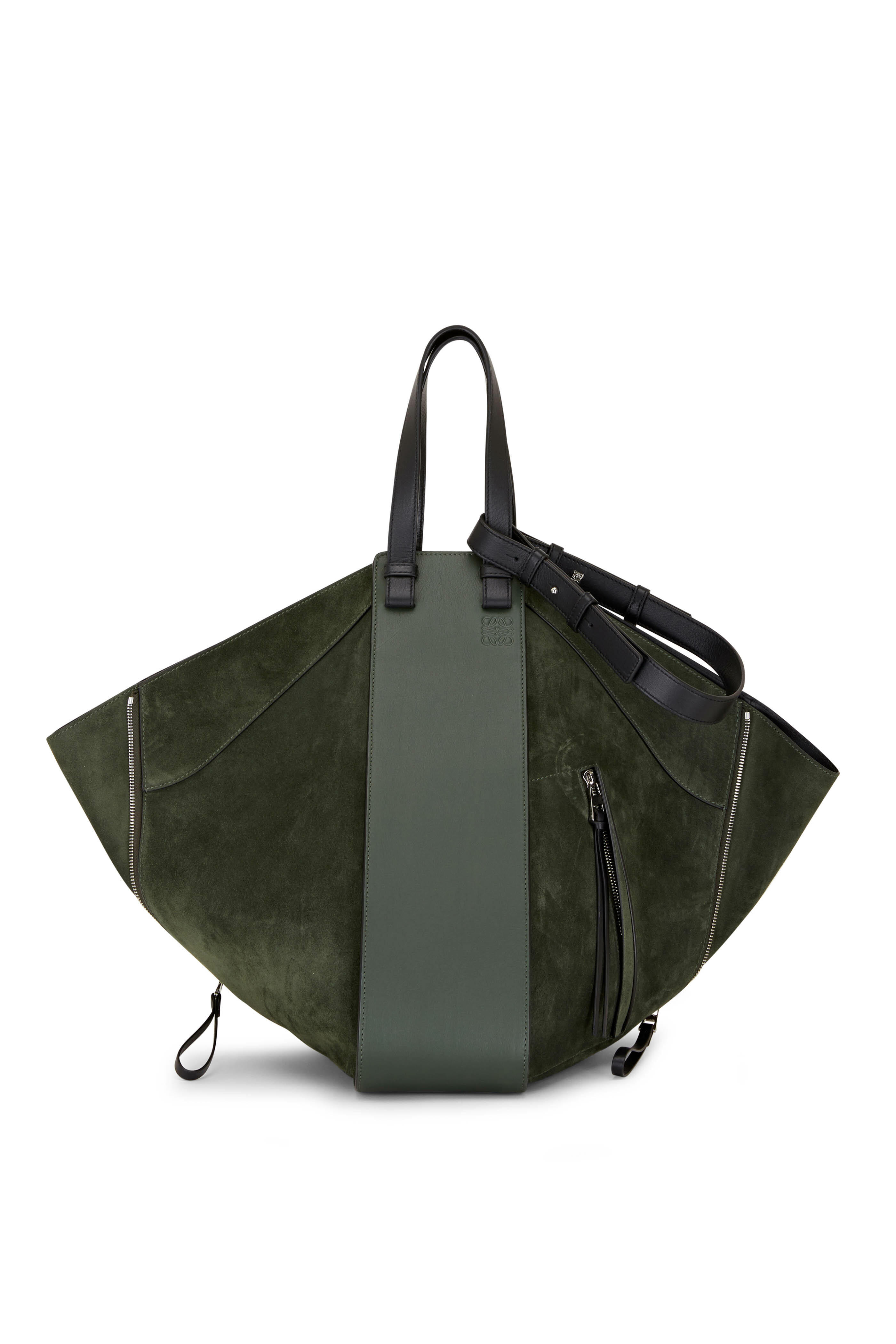 Loewe Hammock Medium Leather Tote Bag in Gray