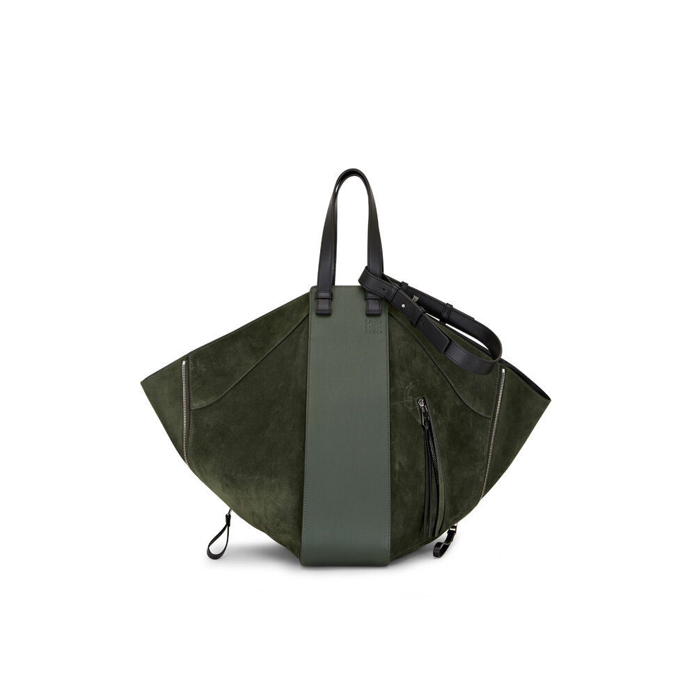 Loewe - Hammock Khaki Suede & Leather Tote Hobo Bag