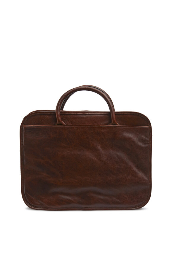 Moore & Giles - Brown Titan Milled Luggage Case