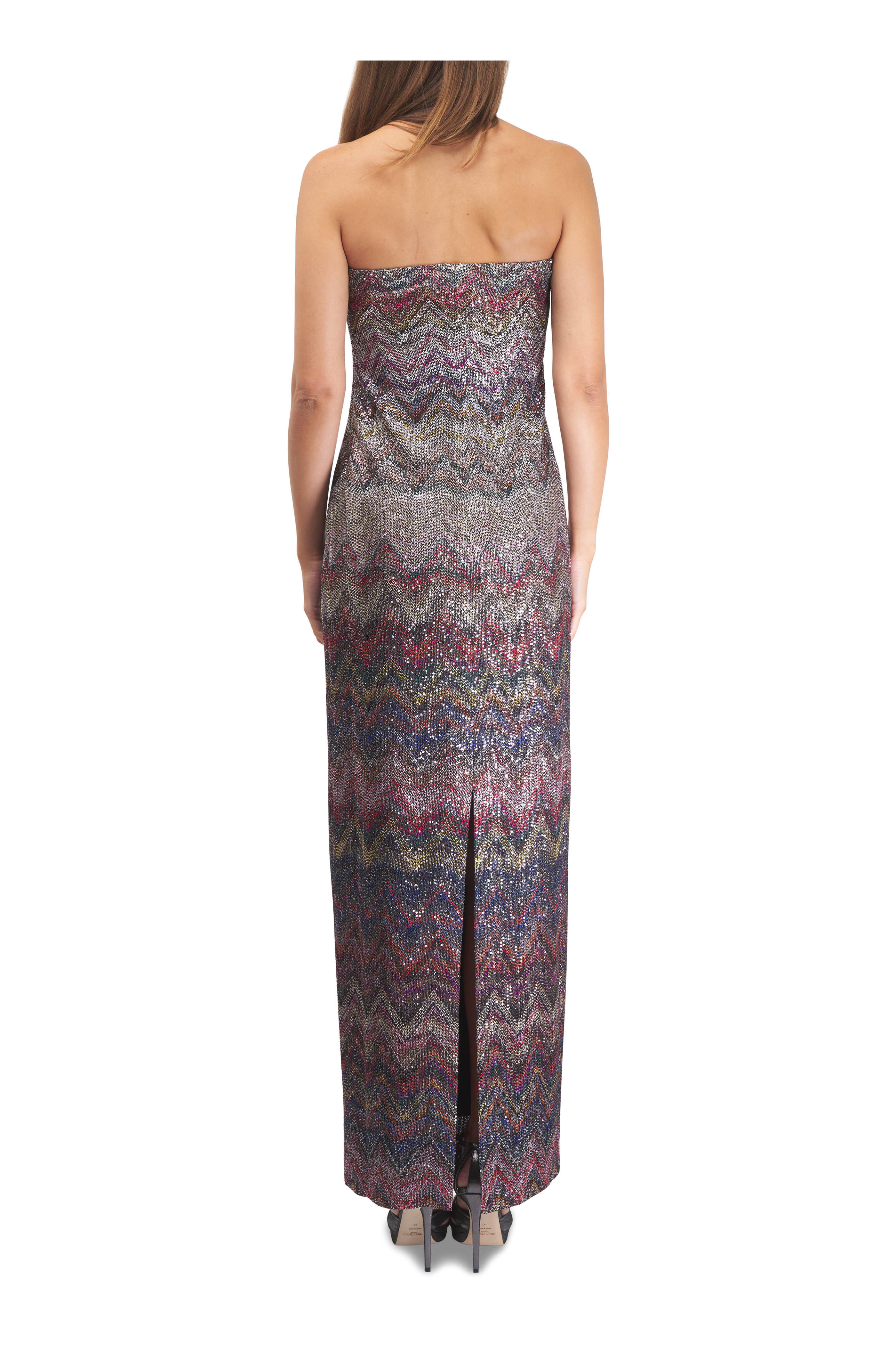 Missoni - Brown Multicolor Embellished Maxi Dress