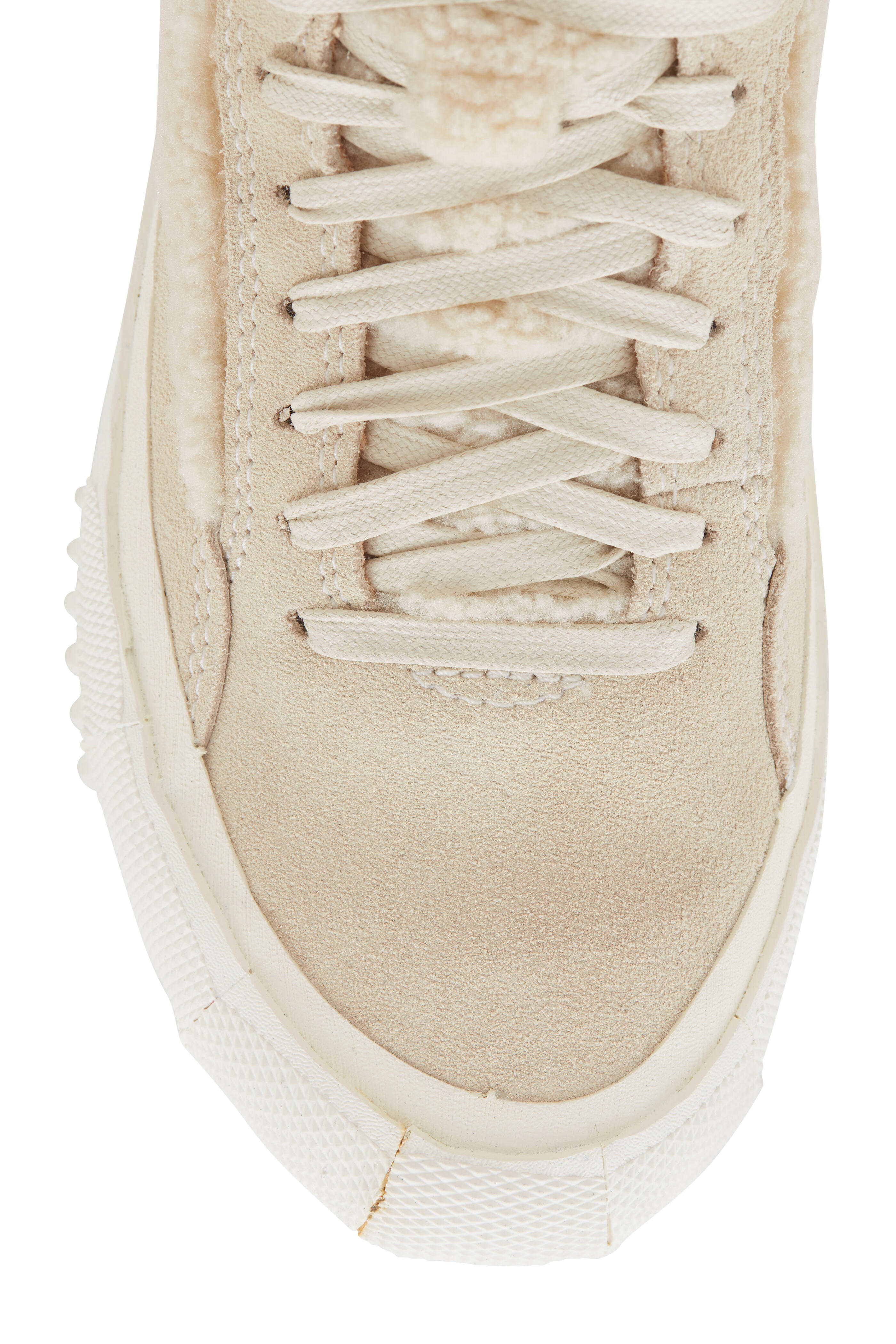 Brandblack - Natural Faux Shearling High-Top Sneaker
