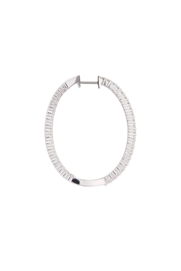 Kai Linz Full Cut Diamond Oval Hoop Earrings - view 2