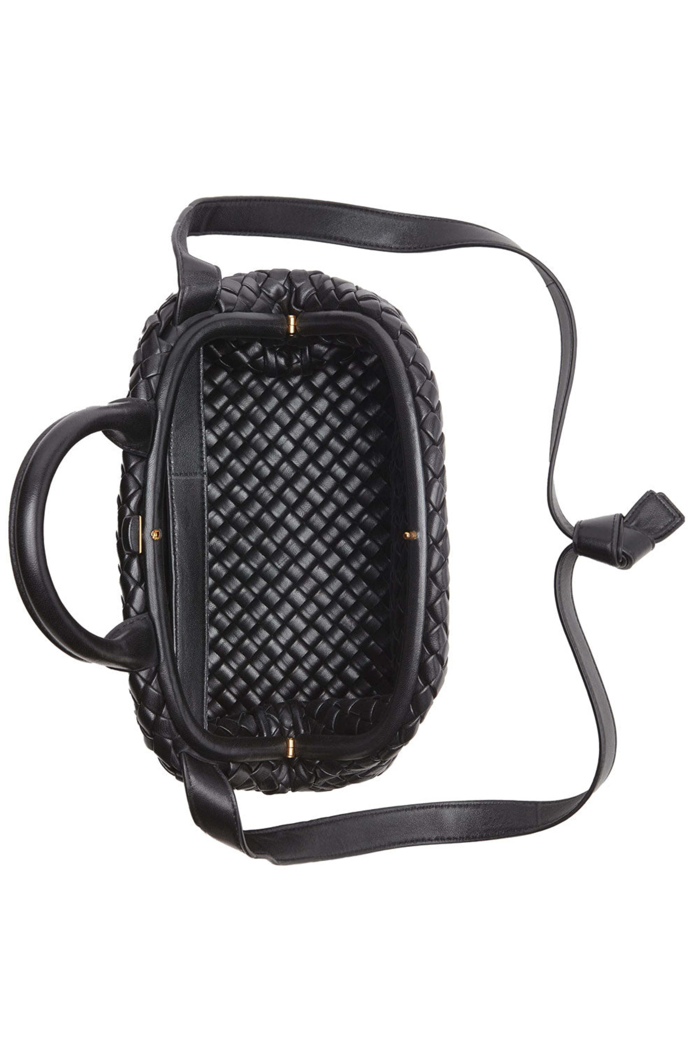Bottega Veneta - Small Intrecciato Top Handle Bag in Black