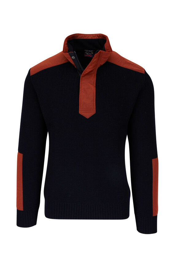 Paul & Shark - Navy & Orange Quarter Zip Pullover