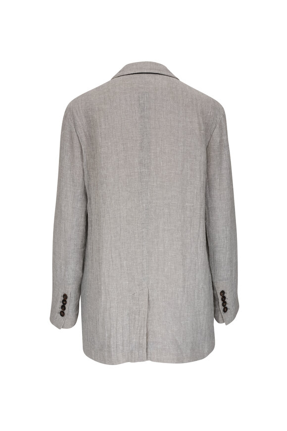 Brunello Cucinelli - Off-White Crepe Linen Gauze Jacket 