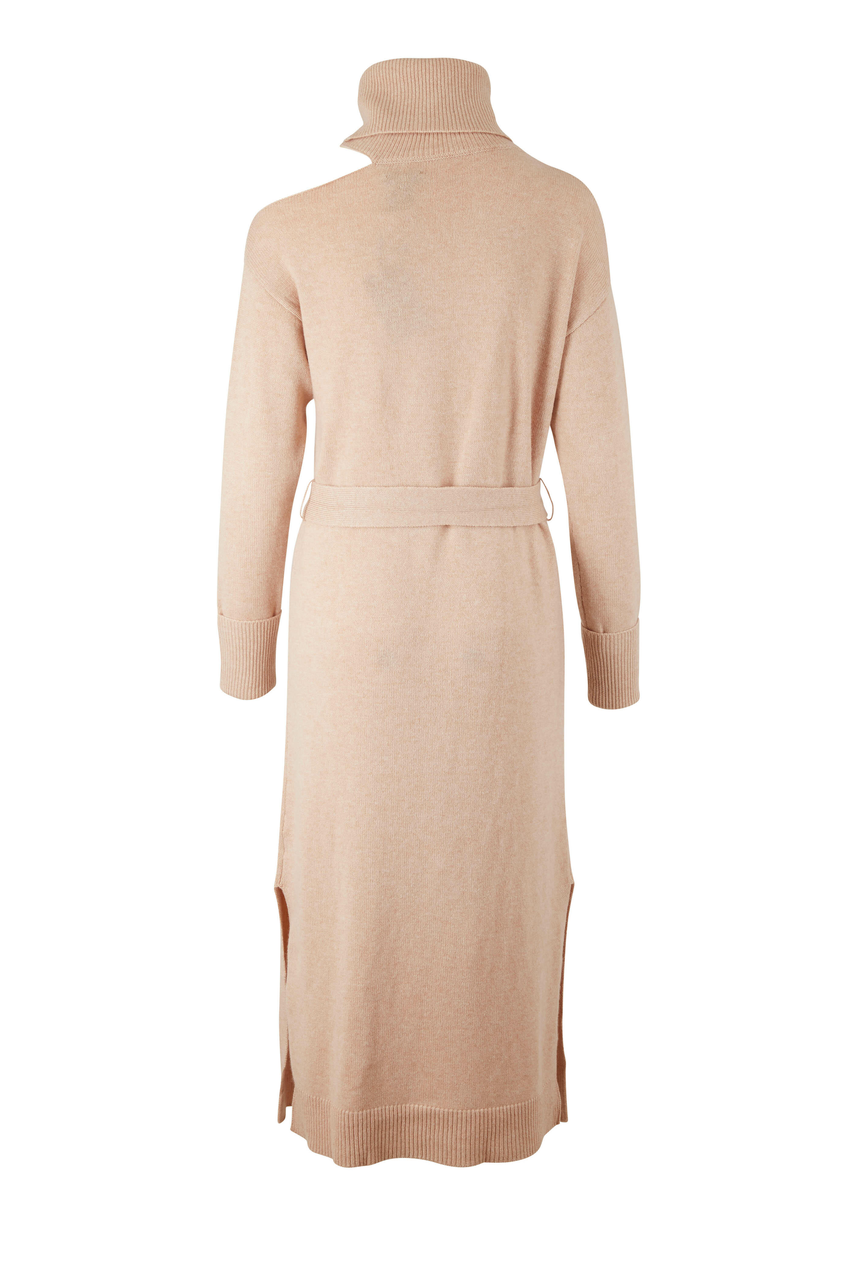 Paige - Raundi Camel Cold Shoulder Turtleneck Dress