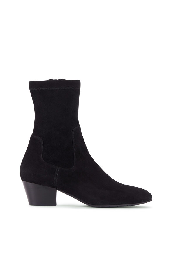 Aquatalia - Sandi Black Stretch Suede Bootie, 45mm