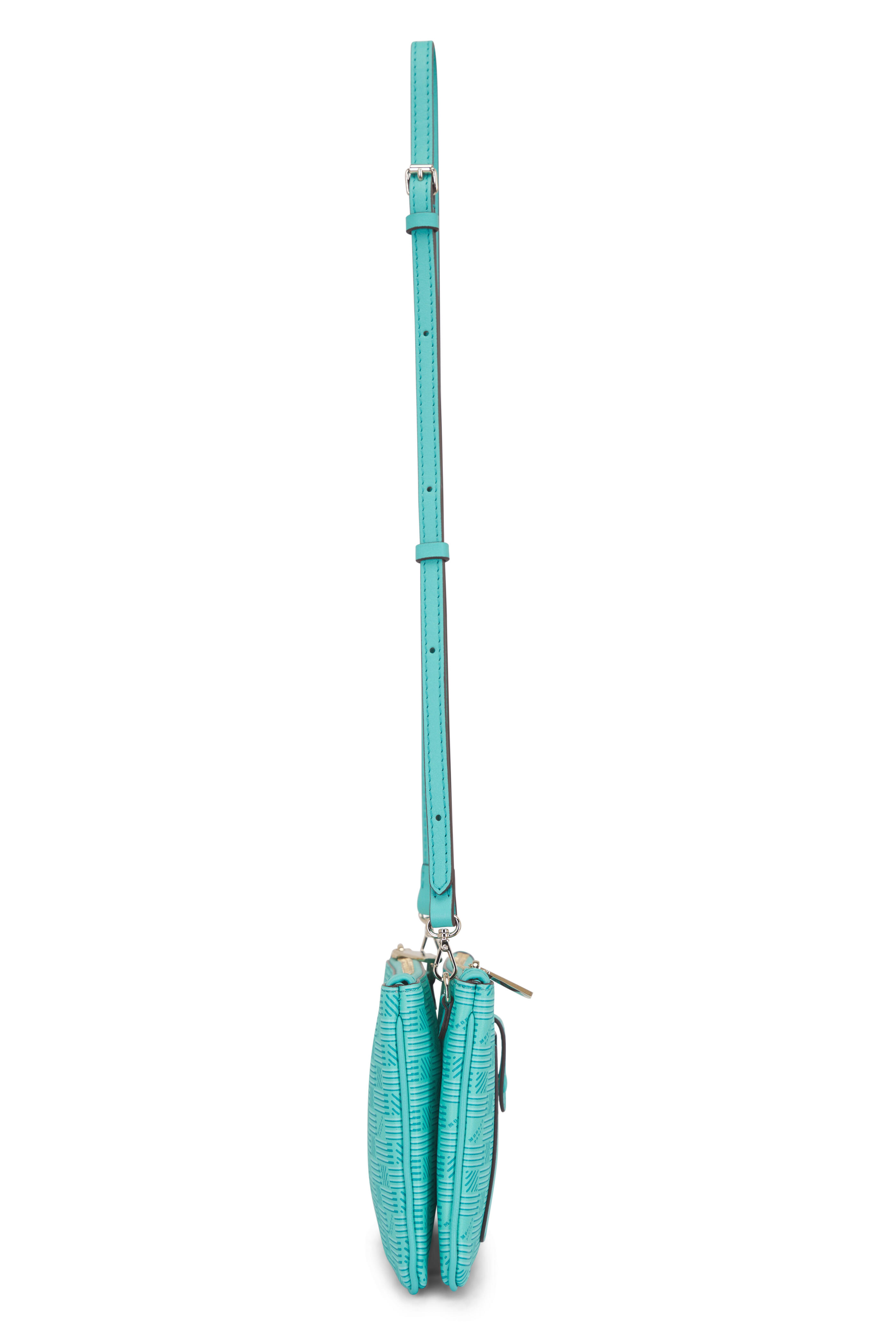 Moreau Paris - Promenade Turquoise Double Pouch Crossbody Bag