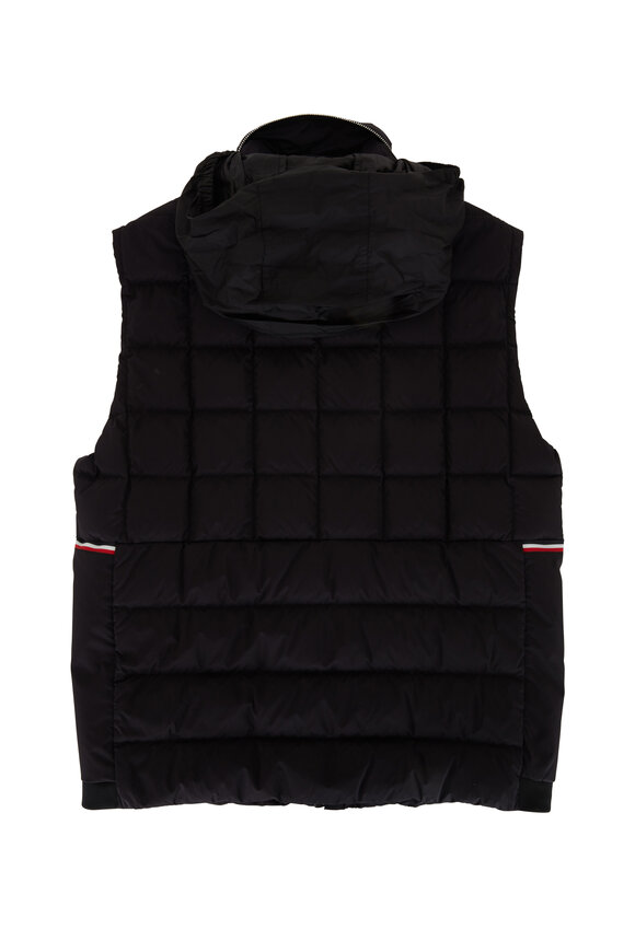 Moncler - Black Hooded Quilted Down Vest