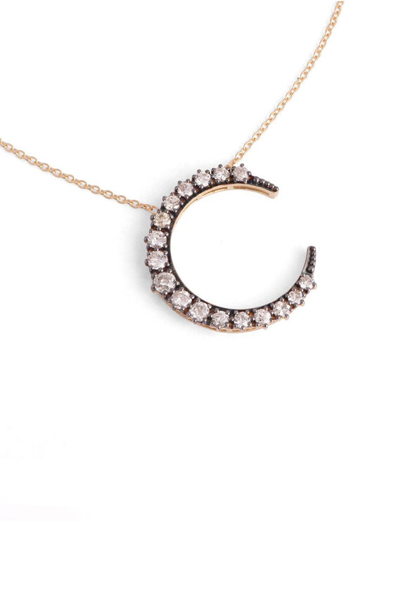 Sylva & Cie Diamond Crescent Moon Pendant