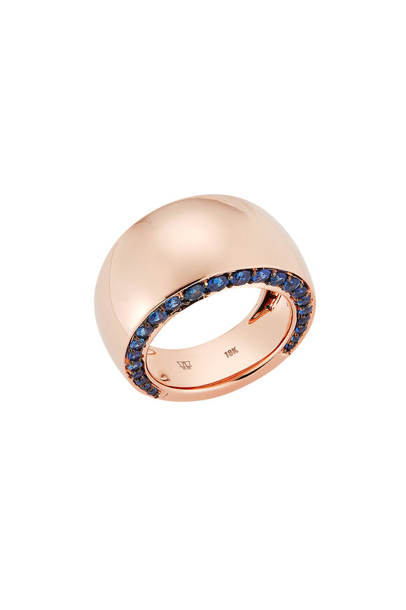 Walters Faith Lytton 18K Rose Gold & Blue Sapphire Bombe Ring