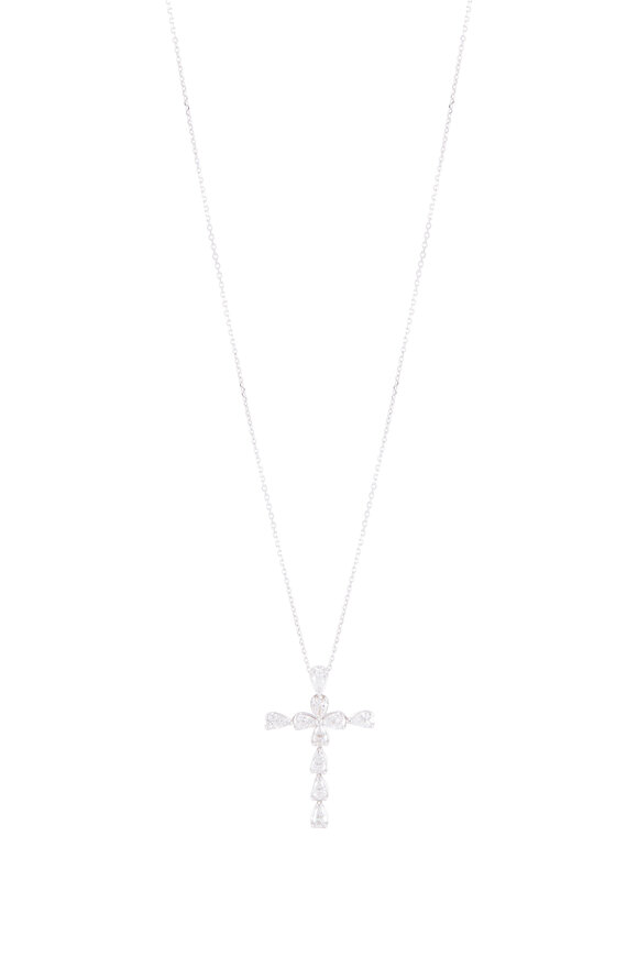 Kai Linz - Marquis Diamond Cross Pendant Necklace