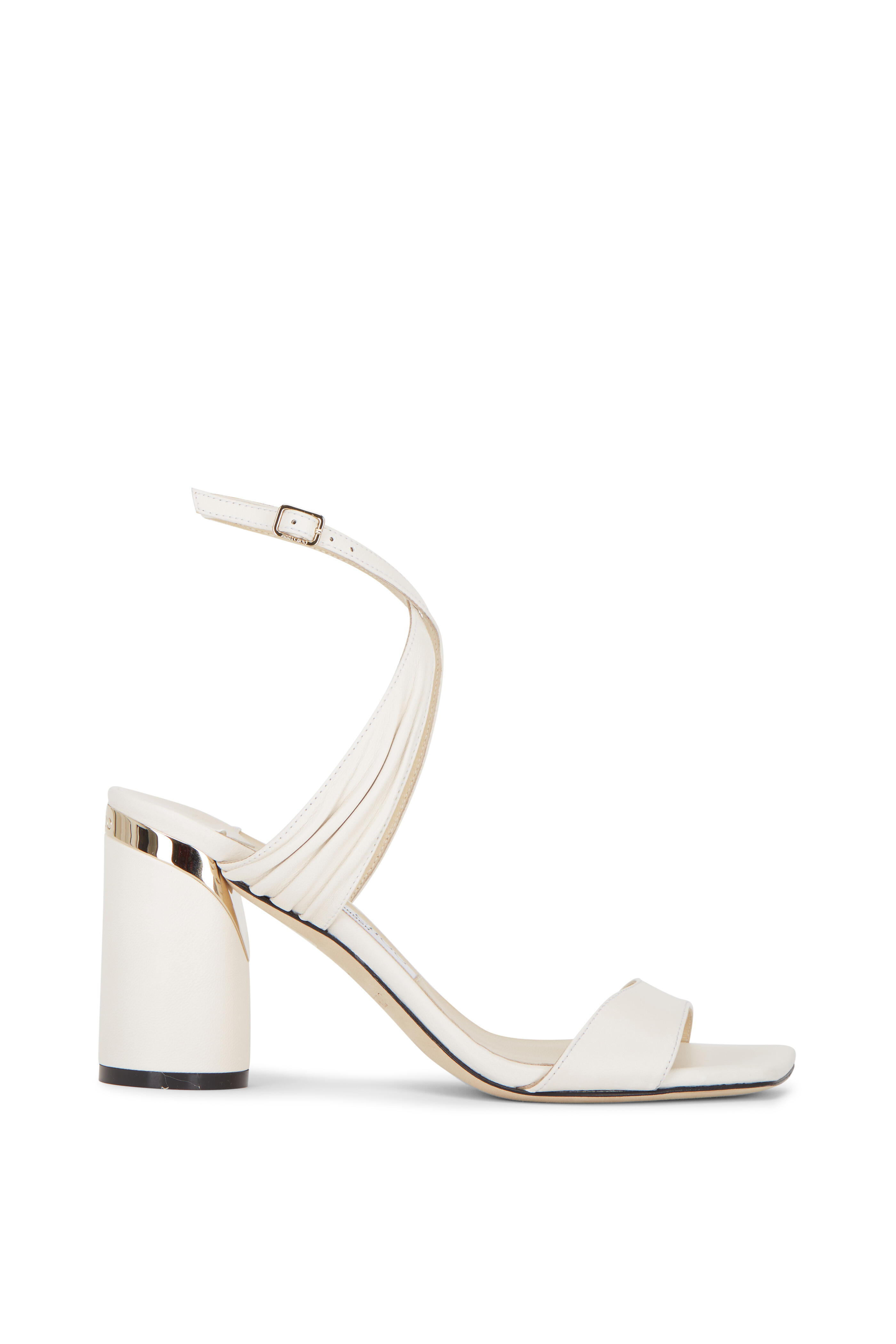 Jimmy Choo - Jago Latte Leather Ankle Strap Sandal, 85mm