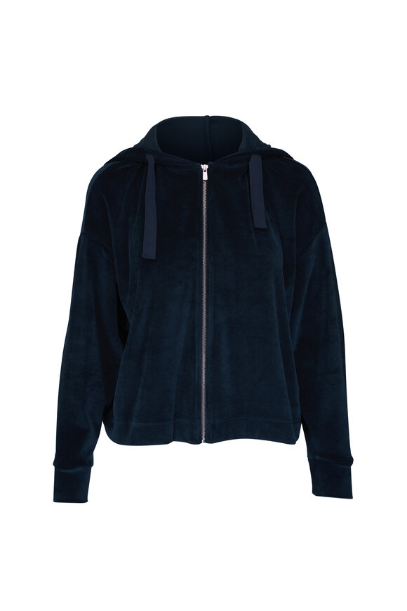 Majestic Blue Velour Full Zip Hoodie